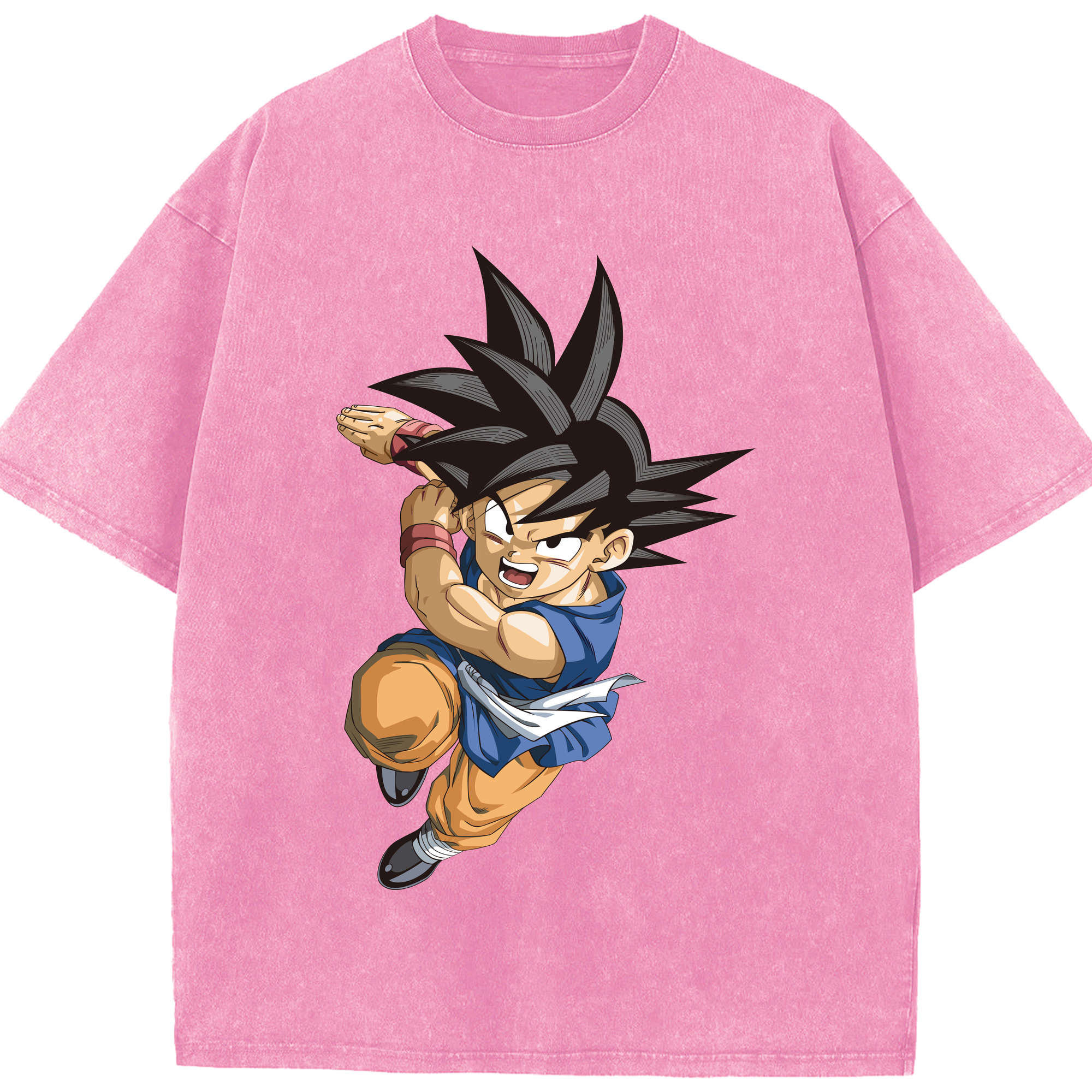 （画像用） ドラゴンボール 孫悟空（そん ごくう）Son Goku カカロット DRAGON BALL Kakarotto 綿100% ヴィンテージ風 半袖Tシャツ（フロントプリント）